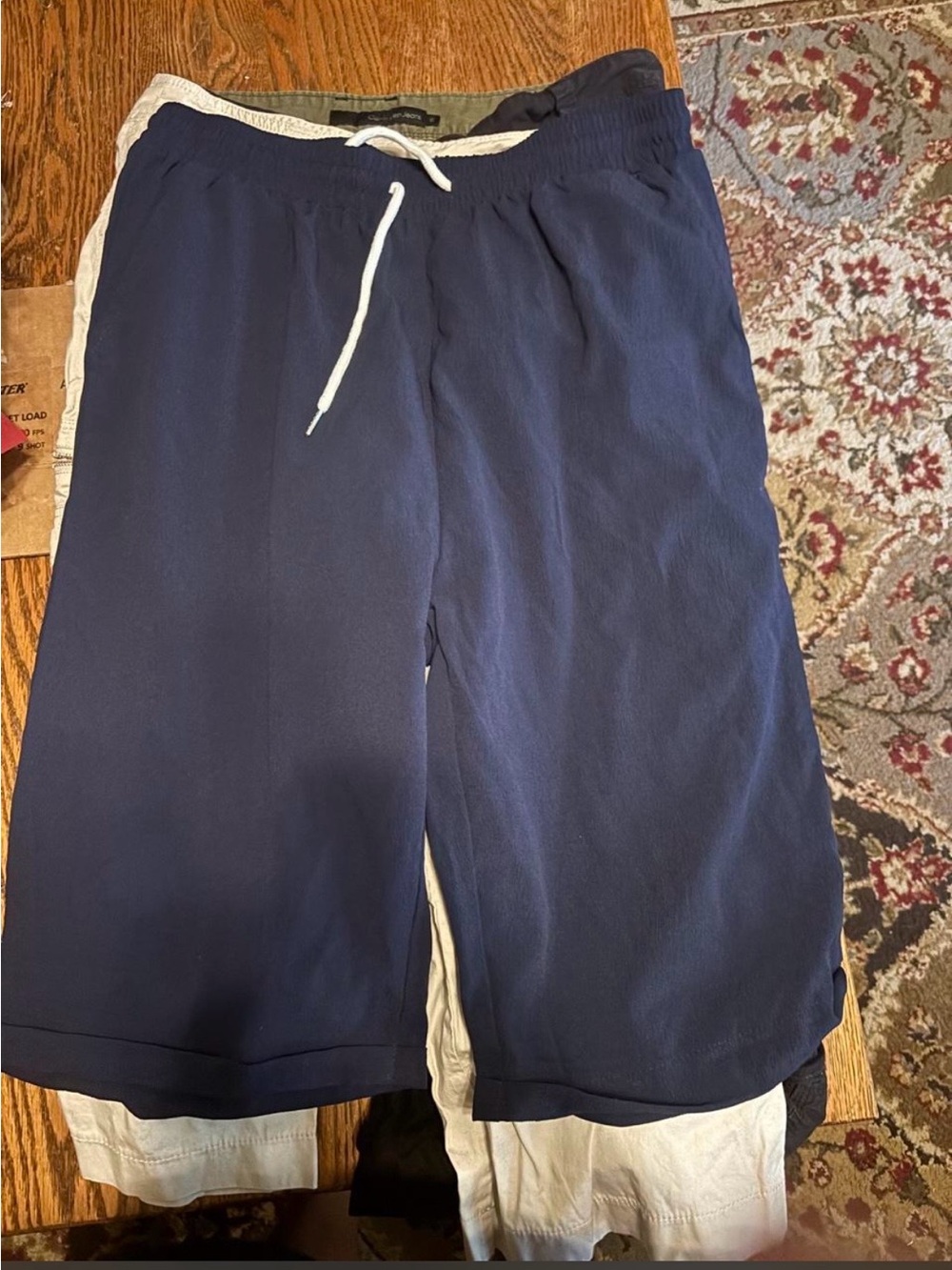 Calvin Klein Navy Drawstring Cropped Pants